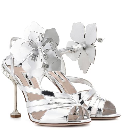 miu miu sandals silver|Miu Miu Women's Silver Sandals .